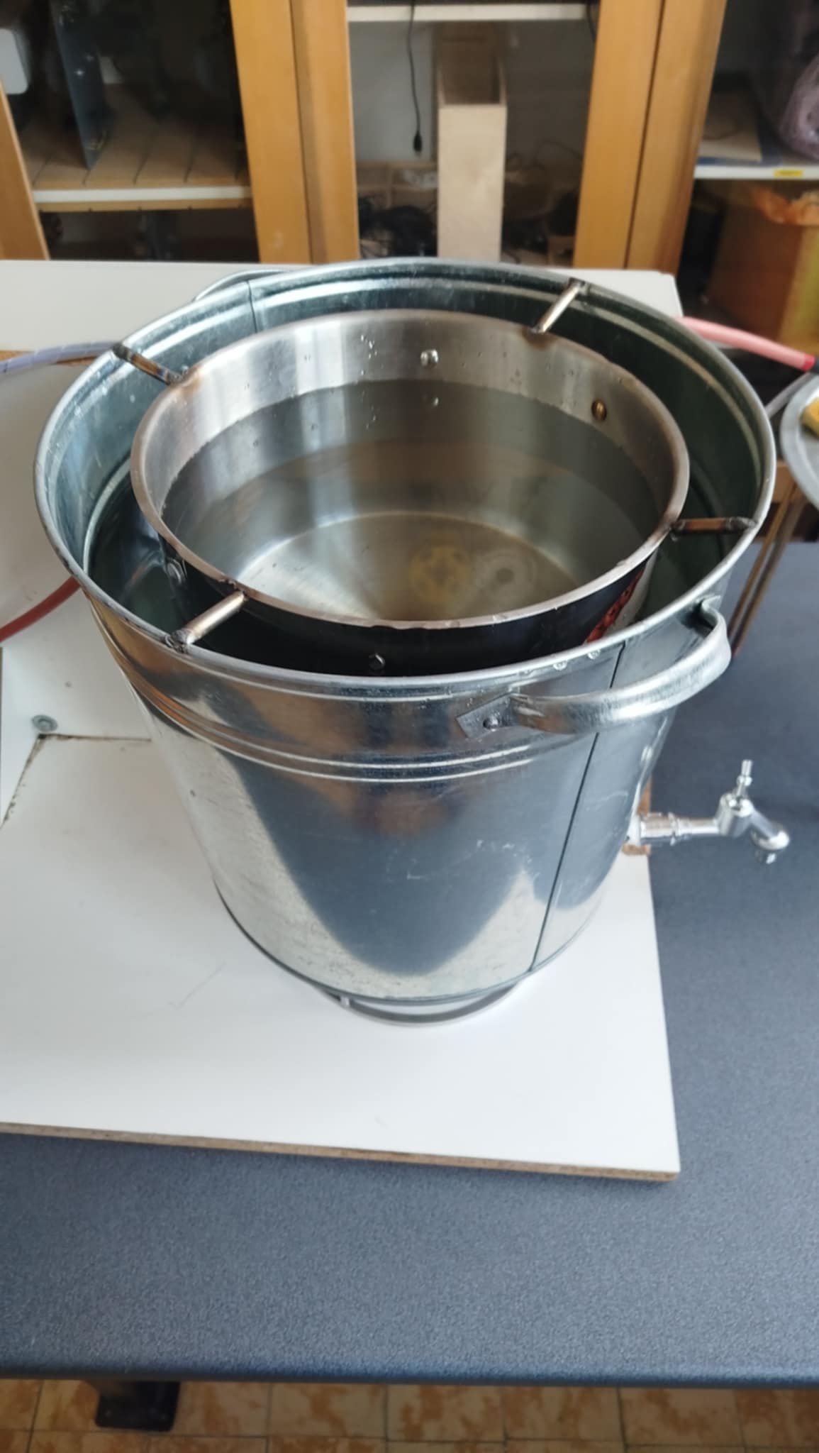 Brouwketel in werking